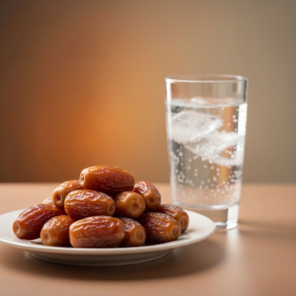 التمر والماء - إفطار صحي